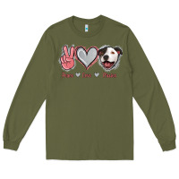 Army Green Peace Love Pitties Long Sleeve Tee - Jasminsmagicworld