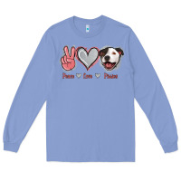 Colony Blue Peace Love Pitties Long Sleeve Tee - Jasminsmagicworld