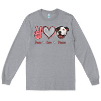 Heather Grey Peace Love Pitties Long Sleeve Tee - Jasminsmagicworld