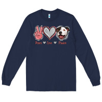 Navy Peace Love Pitties Long Sleeve Tee - Jasminsmagicworld