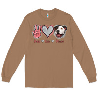 Toasted Coconut Peace Love Pitties Long Sleeve Tee - Jasminsmagicworld