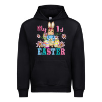 Black my first easter with baby bunny and eggs Urban Hoodie - AdoDesignShop