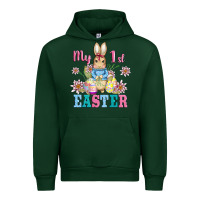 Forest Green my first easter with baby bunny and eggs Urban Hoodie - AdoDesignShop