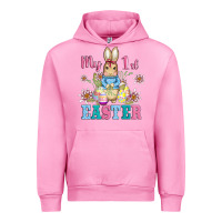 Fuchsia Pink my first easter with baby bunny and eggs Urban Hoodie - AdoDesignShop