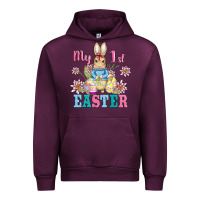 Mauve Wine my first easter with baby bunny and eggs Urban Hoodie - AdoDesignShop