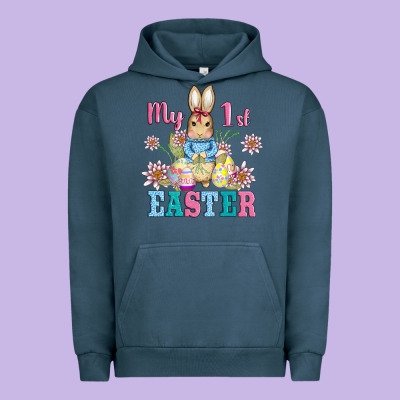 My First Easter With Baby Bunny And Eggs Urban Hoodie Designed By Adodesignshop