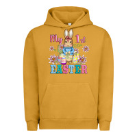 Pigment Peanut Butter my first easter with baby bunny and eggs Urban Hoodie - AdoDesignShop