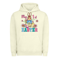Pigment Pistachio my first easter with baby bunny and eggs Urban Hoodie - AdoDesignShop