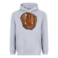 Heather Grey baseball glove Heavyweight Hoodie - BarkalooDesign