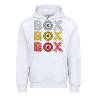 White Vintage Retro Box Box Box Formula Racing Urban Hoodie - longCreatives