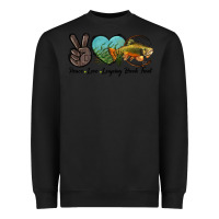 Black Peace Love Leaping Brook Trout Heavyweight Sweatshirt - LillyAllenDesigns
