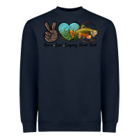 Navy Peace Love Leaping Brook Trout Heavyweight Sweatshirt - LillyAllenDesigns