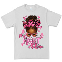 Dove Grey pray fight believe breast cancer afro messy Premium Tee - texasbilliewilder