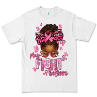 White pray fight believe breast cancer afro messy Premium Tee - texasbilliewilder