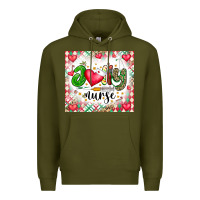 Army Green Joly Nurse Premium Hoodie - CowhideDigitalArt