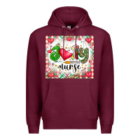 Burgundy Joly Nurse Premium Hoodie - CowhideDigitalArt