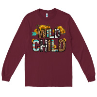 Burgundy wild child Long Sleeve Tee - OliviaCreatesArt