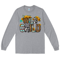Heather Grey wild child Long Sleeve Tee - OliviaCreatesArt