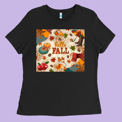 Hello Fall Ladies Tee Designed By Texasbilliewilder