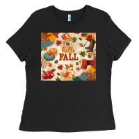 Black Hello Fall Ladies Tee - texasbilliewilder