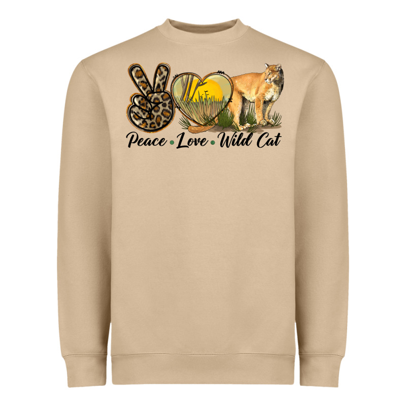 Peace Love Wild Cat Heavyweight Sweatshirt by LillyAllenDesigns | Teevron