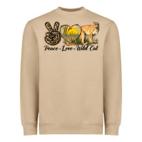 Mushroom Peace Love Wild cat Heavyweight Sweatshirt - LillyAllenDesigns