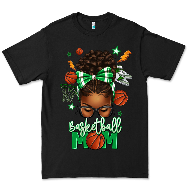 Basketball Mom Afro Messy Bun Premium Tee by texasbilliewilder | Teevron