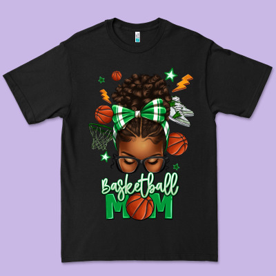 Basketball Mom Afro Messy Bun Premium Tee Designed By Texasbilliewilder