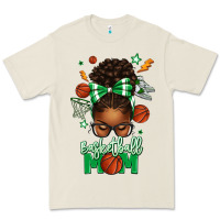 Bone Basketball Mom Afro Messy Bun Premium Tee - texasbilliewilder