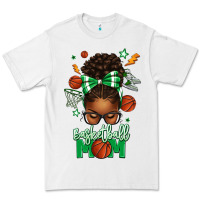 White Basketball Mom Afro Messy Bun Premium Tee - texasbilliewilder