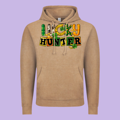 Lucky Hunter St. Patrick's Day Vintage Hoodie Designed By Cowgirlartshop