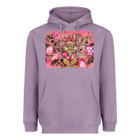 Lavender pink camouflage bunny background Heavyweight Hoodie - BarkalooDesign