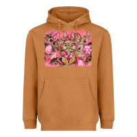 Meerkat pink camouflage bunny background Heavyweight Hoodie - BarkalooDesign
