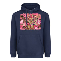 Navy pink camouflage bunny background Heavyweight Hoodie - BarkalooDesign