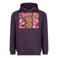 Plum pink camouflage bunny background Heavyweight Hoodie - BarkalooDesign