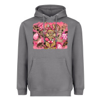 Storm pink camouflage bunny background Heavyweight Hoodie - BarkalooDesign