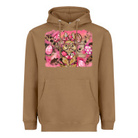 Toasted Coconut pink camouflage bunny background Heavyweight Hoodie - BarkalooDesign