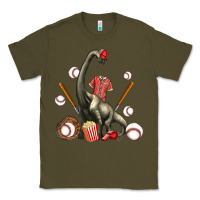 Army Green brachiosaurus with baseball Classic Tee - Artiststas