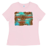 Bubblegum Pink Serape and Leopard Background Ladies Tee - texasbilliewilder