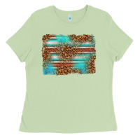 Matcha Serape and Leopard Background Ladies Tee - texasbilliewilder