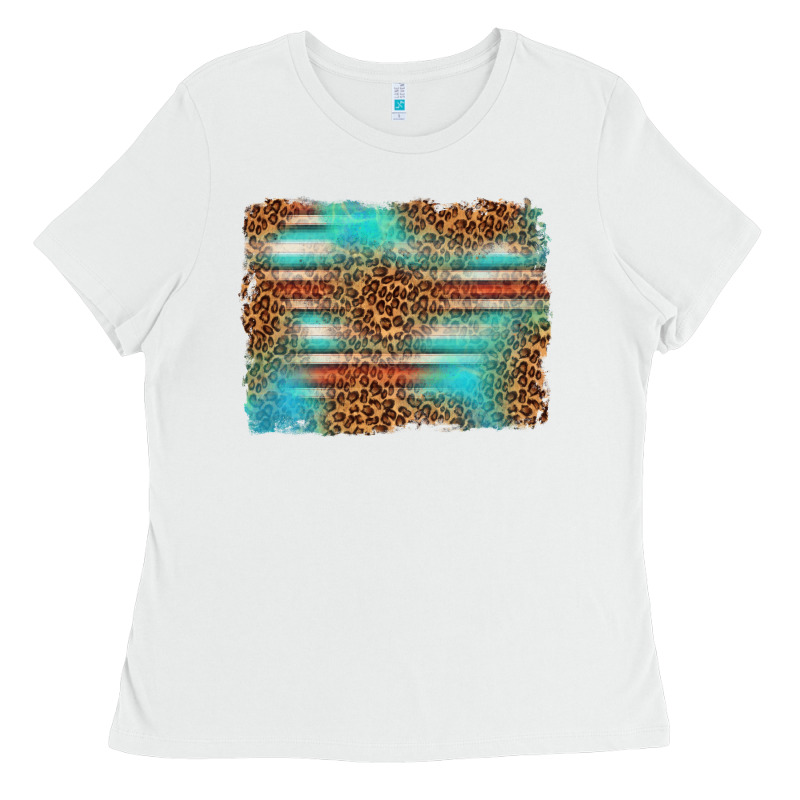 Serape And Leopard Background Ladies Tee by texasbilliewilder | Teevron