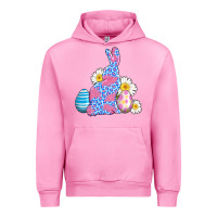 Fuchsia Pink easter bunny wıth easter eggs Urban Hoodie - AdoDesignShop