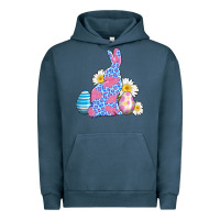 Pigment Midnight Navy easter bunny wıth easter eggs Urban Hoodie - AdoDesignShop