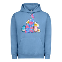 Pigment Pebble Blue easter bunny wıth easter eggs Urban Hoodie - AdoDesignShop