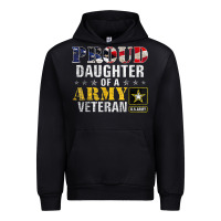 Black proud daughter of a army veteran american flag military gift Urban Hoodie - longCreatives