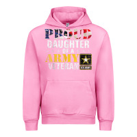 Fuchsia Pink proud daughter of a army veteran american flag military gift Urban Hoodie - longCreatives