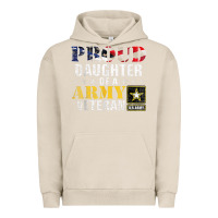 Pigment French Oak proud daughter of a army veteran american flag military gift Urban Hoodie - longCreatives