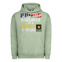 Pigment Oil Green proud daughter of a army veteran american flag military gift Urban Hoodie - longCreatives