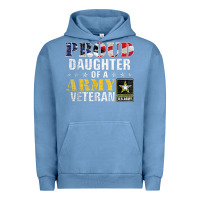 Pigment Pebble Blue proud daughter of a army veteran american flag military gift Urban Hoodie - longCreatives