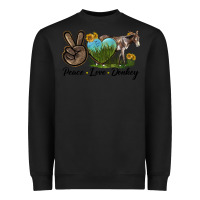 Black Peace Love Donkey Heavyweight Sweatshirt - LillyAllenDesigns